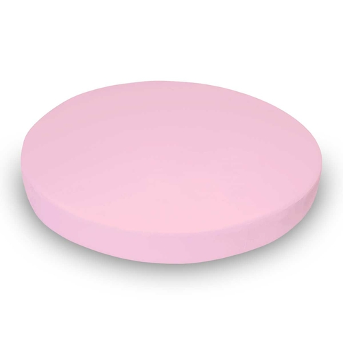 SheetWorld Fitted Round Crib Sheet - 100% Cotton Woven - Baby Pink