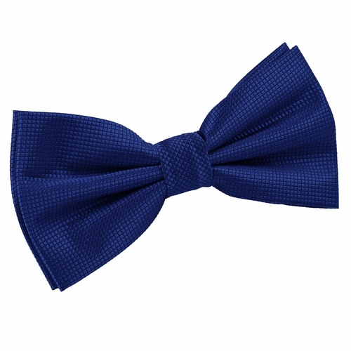 Solid Check Pre-Tied Bow Tie - Royal Blue