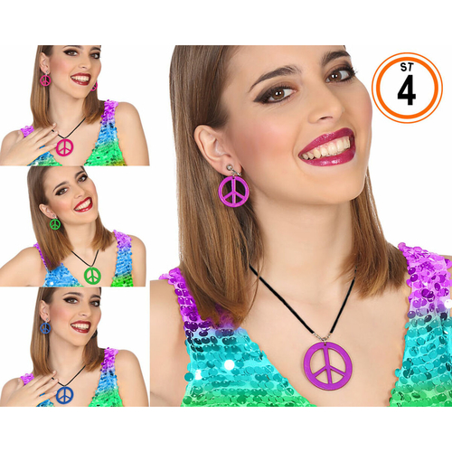 Necklace and matching earrings set Hippie