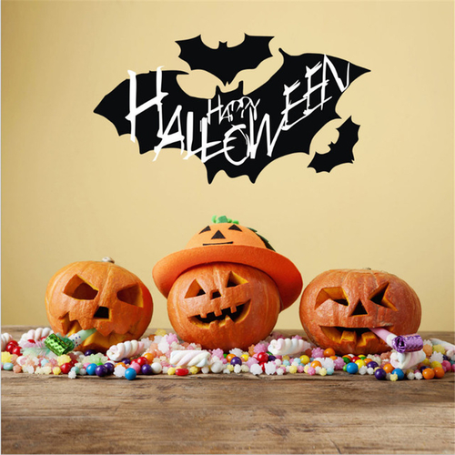 Happy Halloween Wall Sticker  Bat Wall Poster