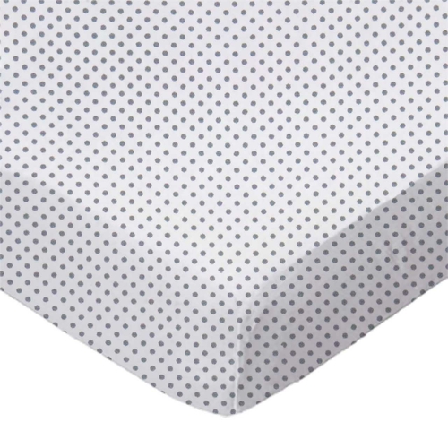 SheetWorld Fitted Bassinet Sheet - 100% Cotton Woven - Gray Pindots,