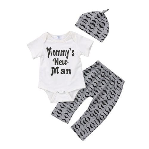 3pcs Baby Newborn Infant Happy Baby Boy Clothes