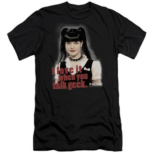 Trevco Ncis-Geek Talk - Short Sleeve Adult 30-1 Tee - Black- Medium