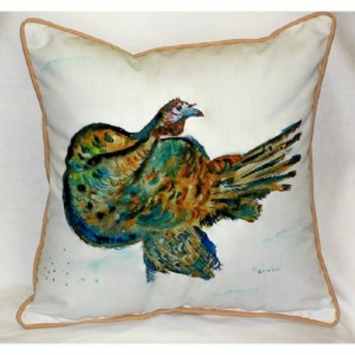 Betsy Drake ZP246 Turkey Throw Pillow- 22 x 22 in.