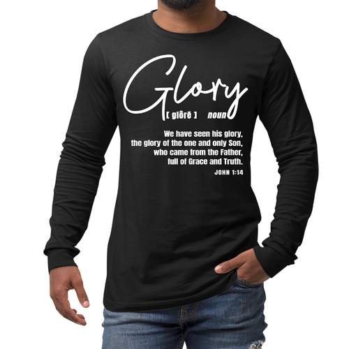Mens Long Sleeve Graphic T-shirt - Glory - Christian Inspiration