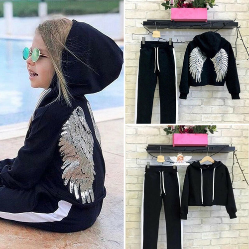 2019 Toddler Baby Girl Winter Clothes Sets Wings