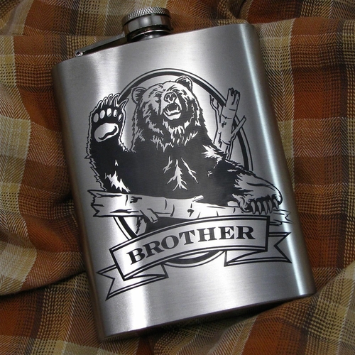 Personalized Bear Flask Birthday Present Gift Idea for Boyfriend