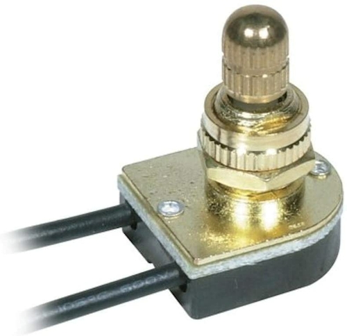 Satco 80-1132 On-Off Metal Rotary Switch with 0.375 in. Metal Bushing