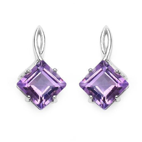 5.58 Carat Genuine Amethyst .925 Sterling Silver Earrings