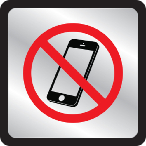 Hy-Ko Products 5992755 English No Cell Phone Symbol Sign, Plastic 