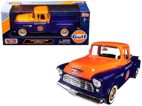 1955 Chevrolet 5100 Stepside Pickup Truck \Gulf\" Dark Blue and Orange