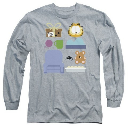 Trevco Garfield-Gift Set Long Sleeve Adult 18-1 Tee, Athletic Heat