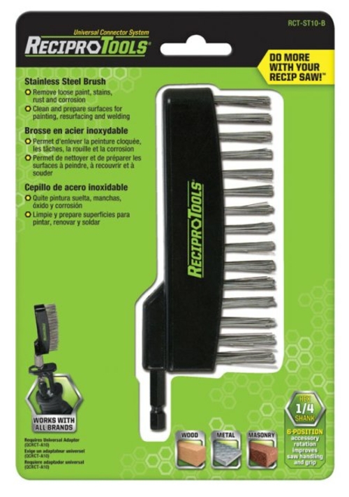 Recipro Tools RCT-ST10-B Straight Brush for Reciprocating Saws