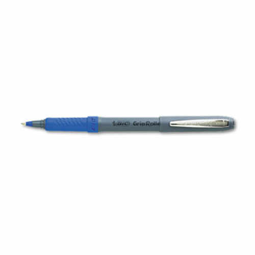 Bic GREM11BE Grip Roller Ball Stick Pen  Blue Ink  Micro Fine  Dozen