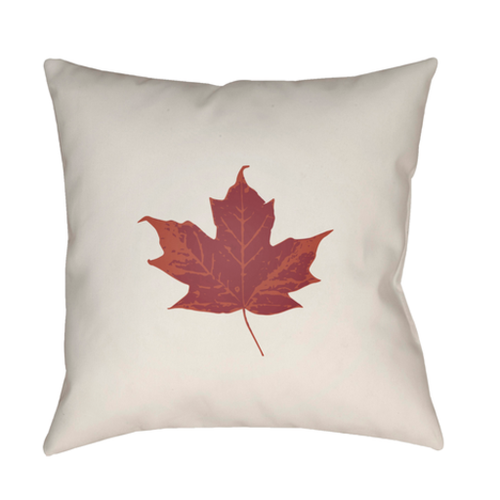 Surya LEF002-2020 20 x 20 x 4 in. Maple Square Throw Pillow, White