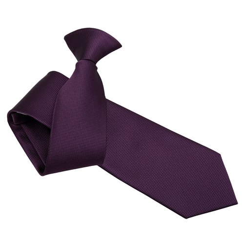 Solid Check Clip On Slim Tie - Cadbury Purple