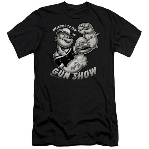 Popeye-Gun Show Short Sleeve Adult 30-1 Tee, Black - XL