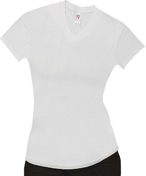 Large  Womens Super Soft Spandex T-Shirt, White - Case of 12