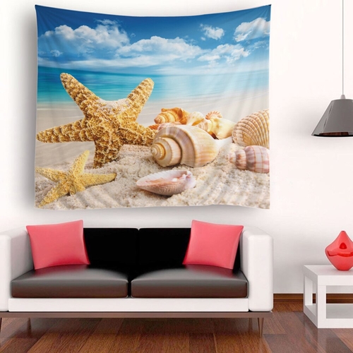 Seaside Scenery Tapestry Starfish Tapestry Sunset