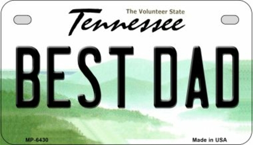 Smart Blonde MP-6430 7 x 4 in. Best Dad Tennessee Novelty Metal Motorc