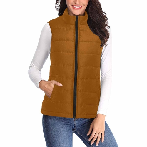 Womens Puffer Vest Jacket / Brown