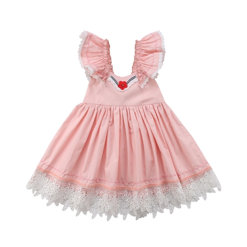 Kids Baby Girls Pageant Flower Flutter Sleeve