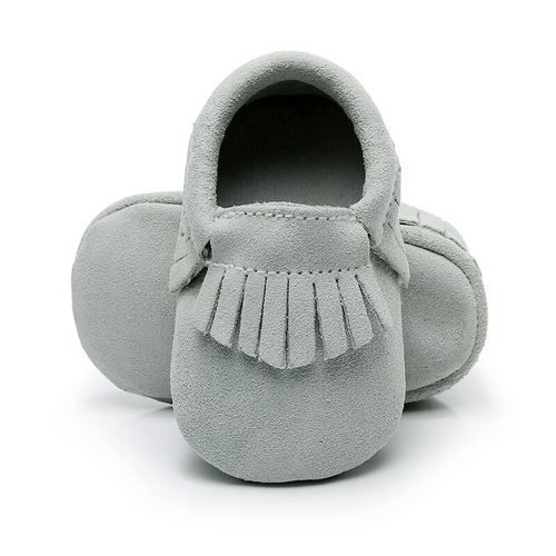 Solid Genuine suede Leather infant baby Moccasins