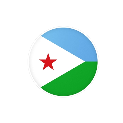 Autocollant rond Drapeau de Djibouti en plusieurs tailles