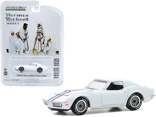 1971 Chevrolet Corvette White with Blue and Red Stripes \Norman