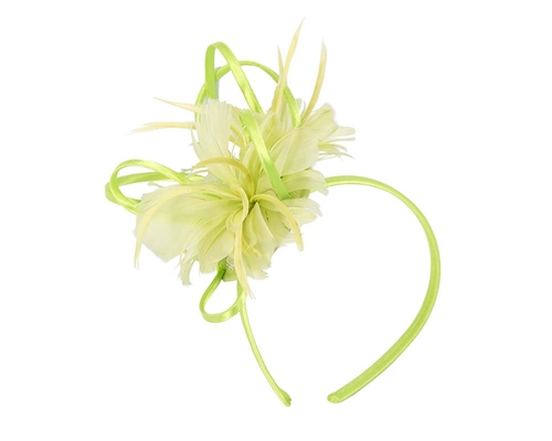 Lime feather racing fascinator