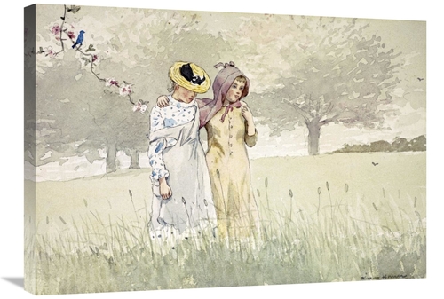 Global Gallery GCS-268123-30-142 30 in. Girls Strolling in an Orchard 