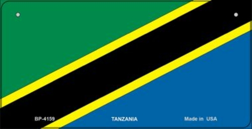 Smart Blonde BP-4159 3 x 6 in. Tanzania Flag Novelty Metal Bicycle Pla