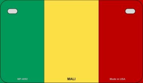 Smart Blonde MP-4092 7 x 4 in. Mali Flag Novelty Metal Motorcycle Plat