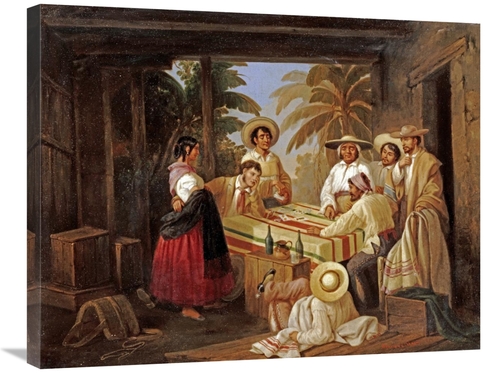 Global Gallery GCS-268532-30-142 30 in. Spanish Card Games Art Print -