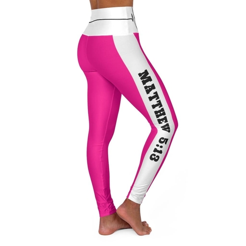 High Waisted Yoga Leggings, Hot Pink Style Salt of the Earth Matthew