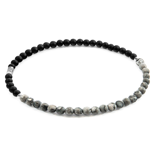 Jasper and Onyx Alexander Silver and Stone SKINNY Bracelet