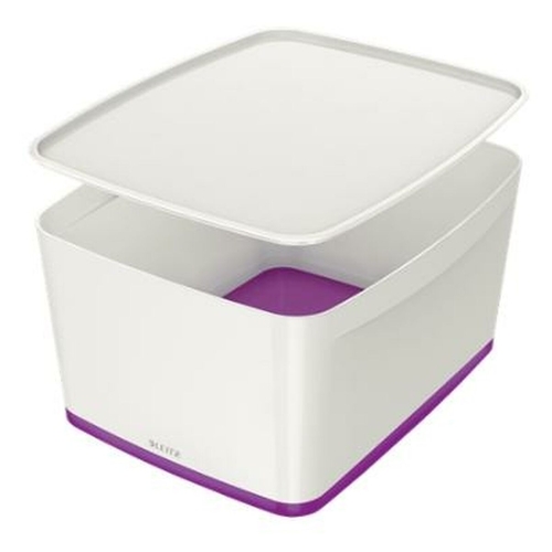 Storage Box Leitz MyBox WOW With lid Violet White ABS 31,8 x 19,8 x