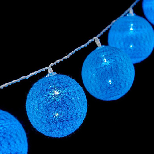 Wreath of LED Balls Ø 6 cm Blue 2 m