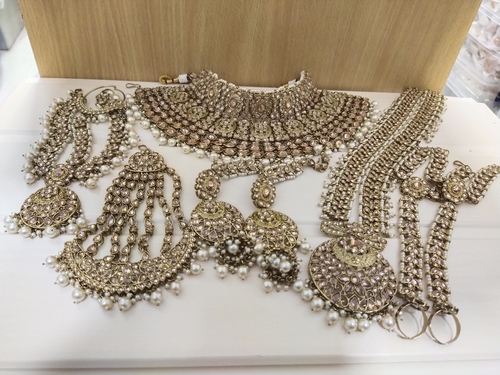 Dulhan Set Alloy Metal  Elegant Indian Bridal Complete Jewelry Set 