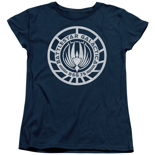 BSG Scratched Logo-S by S Womens Tee, Navy - 2X