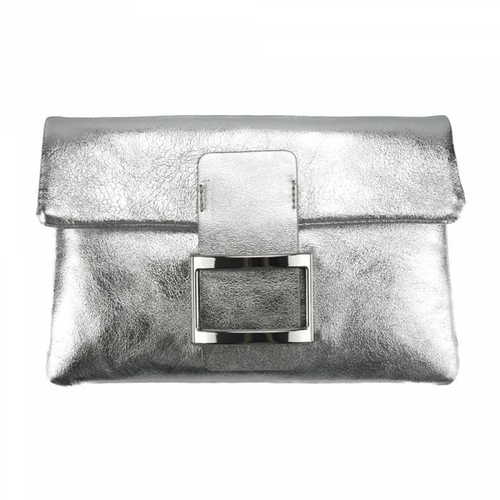 Italian Artisan 103-9201-Silver Fernanda Womens Luxury Handmade Leathe