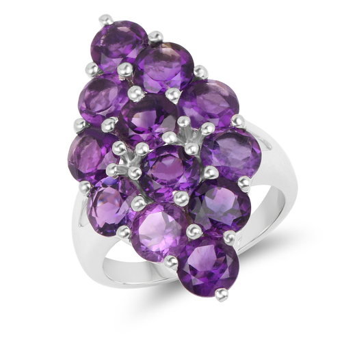 6.78 Carat Genuine Amethyst .925 Sterling Silver Ring