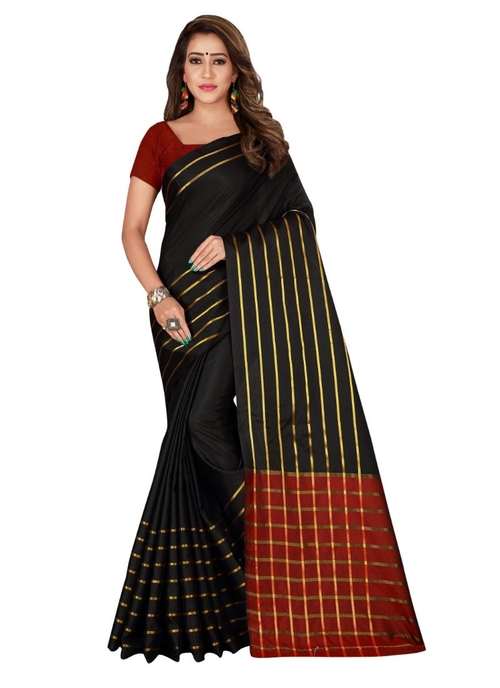 Generic Women's Cotton, Silk Saree with Blouse