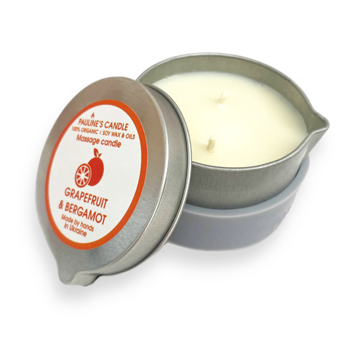 Massage spa candle Silver Moon - 100 ml. Grapefruit, bergamot.