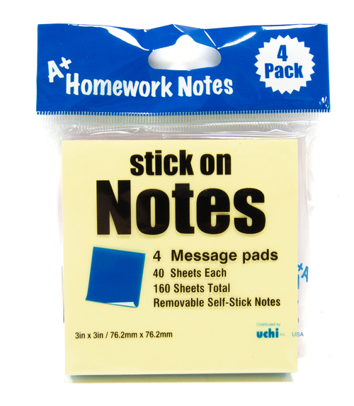 A+ Homework Stick On Notes - 160 Sheets