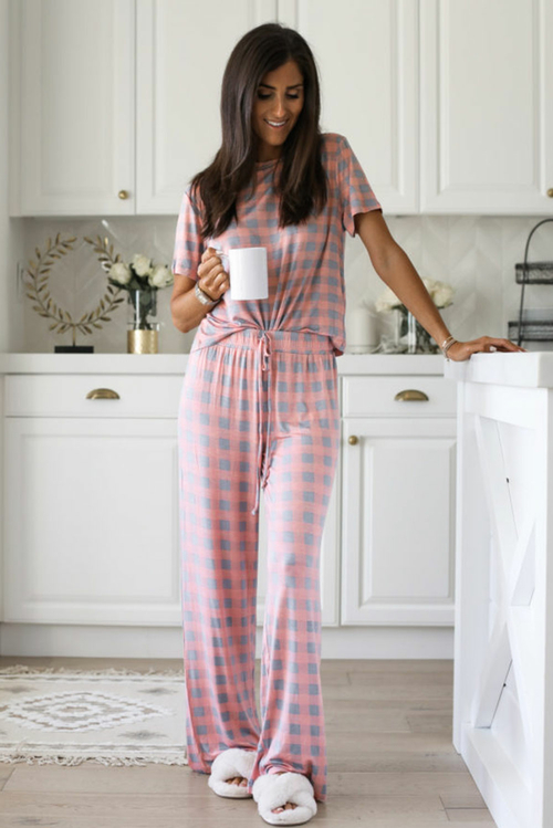 Plaid Print Pajamas Set