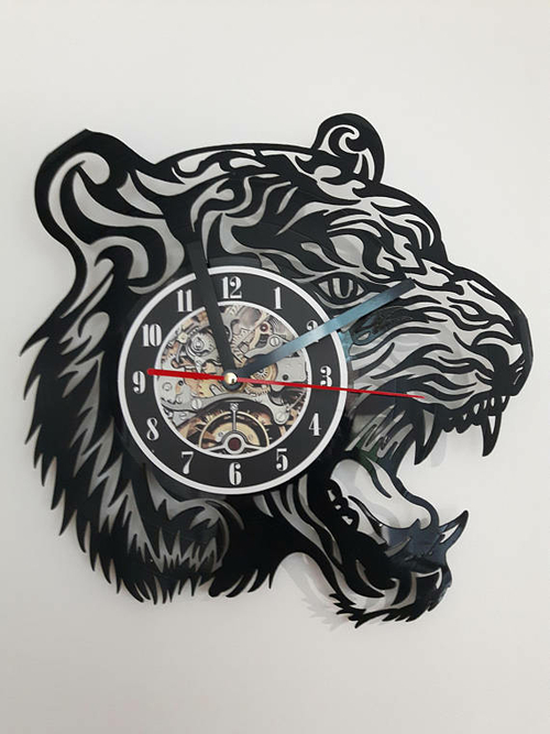 TIGER HANDMADE VINYL RECORD WALL CLOCK FAN GIFT