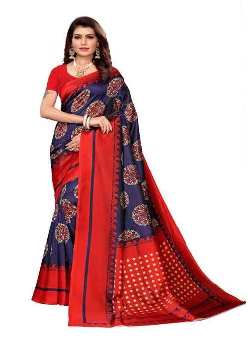 Generic Women's Art Silk Saree (Multi, 5-6 Mtrs)