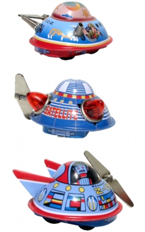 SHAN MS633 Collectible Tin Toy - 3 Space Ships