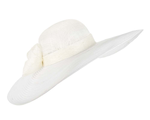 Cream wide brim fashion hat